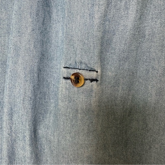 Denim Chambray Cold Shoulder Button Down Shirt, Size small - Picture 13 of 14